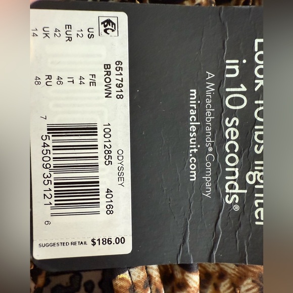 NEW Miraclesuit Lioness Odyssey Brown One Piece Swimsuit-Size 12 - Picture 7 of 10